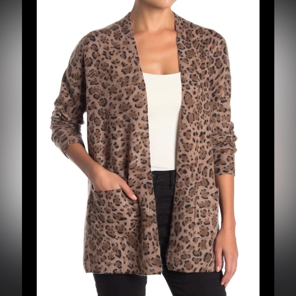 Leopard Print 100% Cashmere Cardigan from M MAGASCHONI - Picture 1 of 7